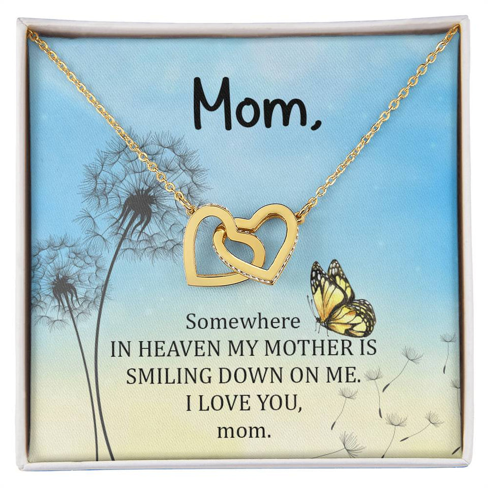 Mom Memorial Interlocking Hearts Necklace