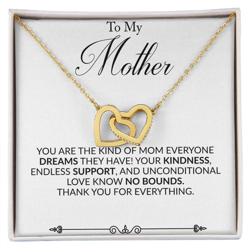 To My Mother Personalized Name Interlocking Hearts Necklace