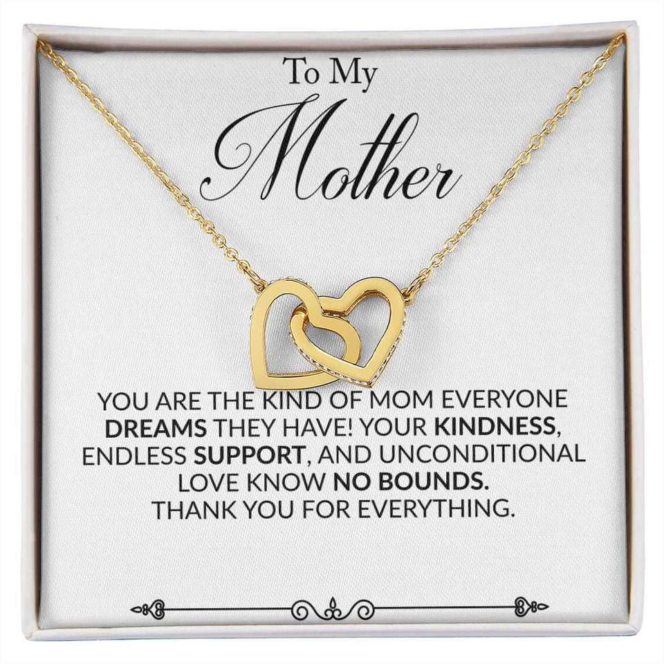 To My Mother Personalized Name Interlocking Hearts Necklace