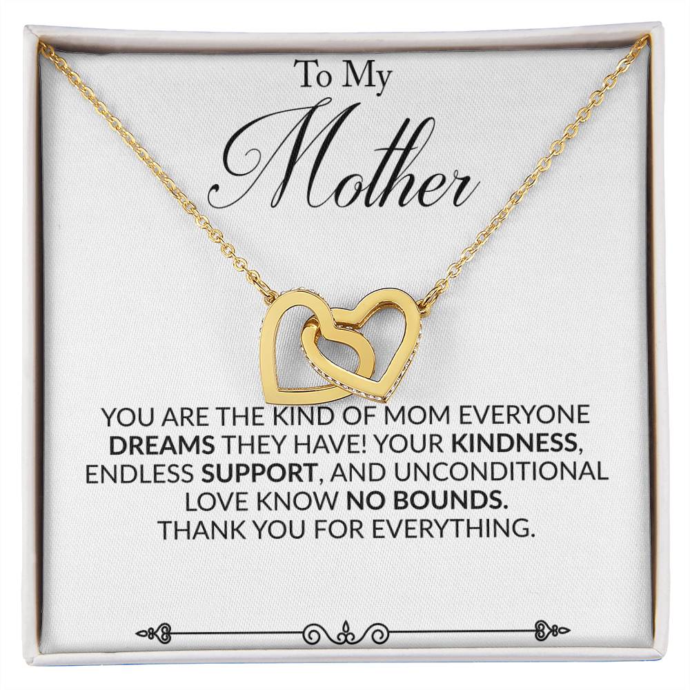 To My Mother Personalized Name Interlocking Hearts Necklace