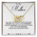 To My Mother Personalized Name Interlocking Hearts Necklace