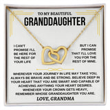 To My Granddaughter - Gold Vermeil Personalized Gift Set - Interlocking Hearts Necklace - Love, Grandma