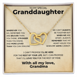 Necklace for Granddaughter - Heart Holds You, With all my love, Grandma - Gift for Granddaughter, Interlocking Hearts Necklace