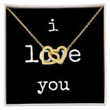 i love you - Interlocking Hearts Necklace - Black Gift For Mom, necklace For Wife, Gift For Mother's Day
