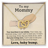 To My Mommy - Your Heartbeat Is My Lullaby Interlocking Hearts Necklace