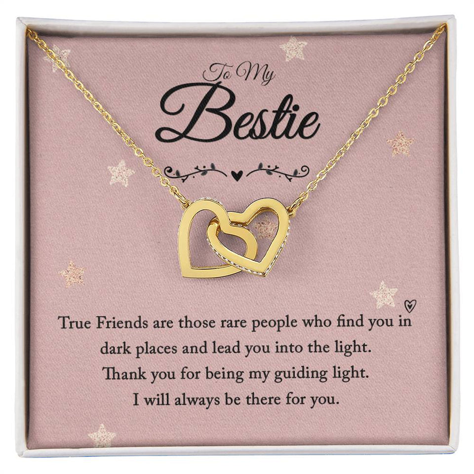 Bestie True Friends Interlocking Hearts Necklace