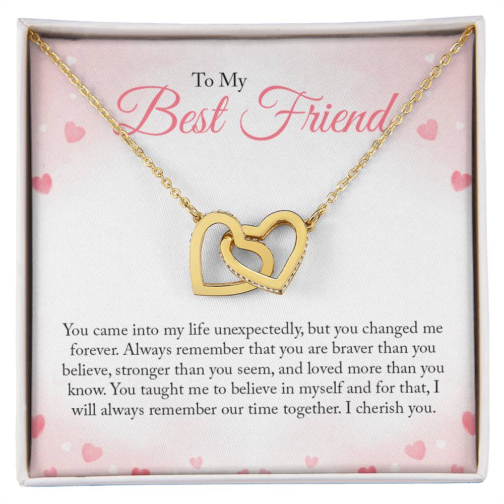 To my Bestie  Interlocking Hearts Necklace