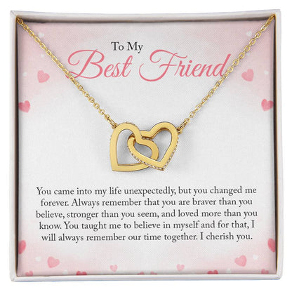 To my Bestie  Interlocking Hearts Necklace
