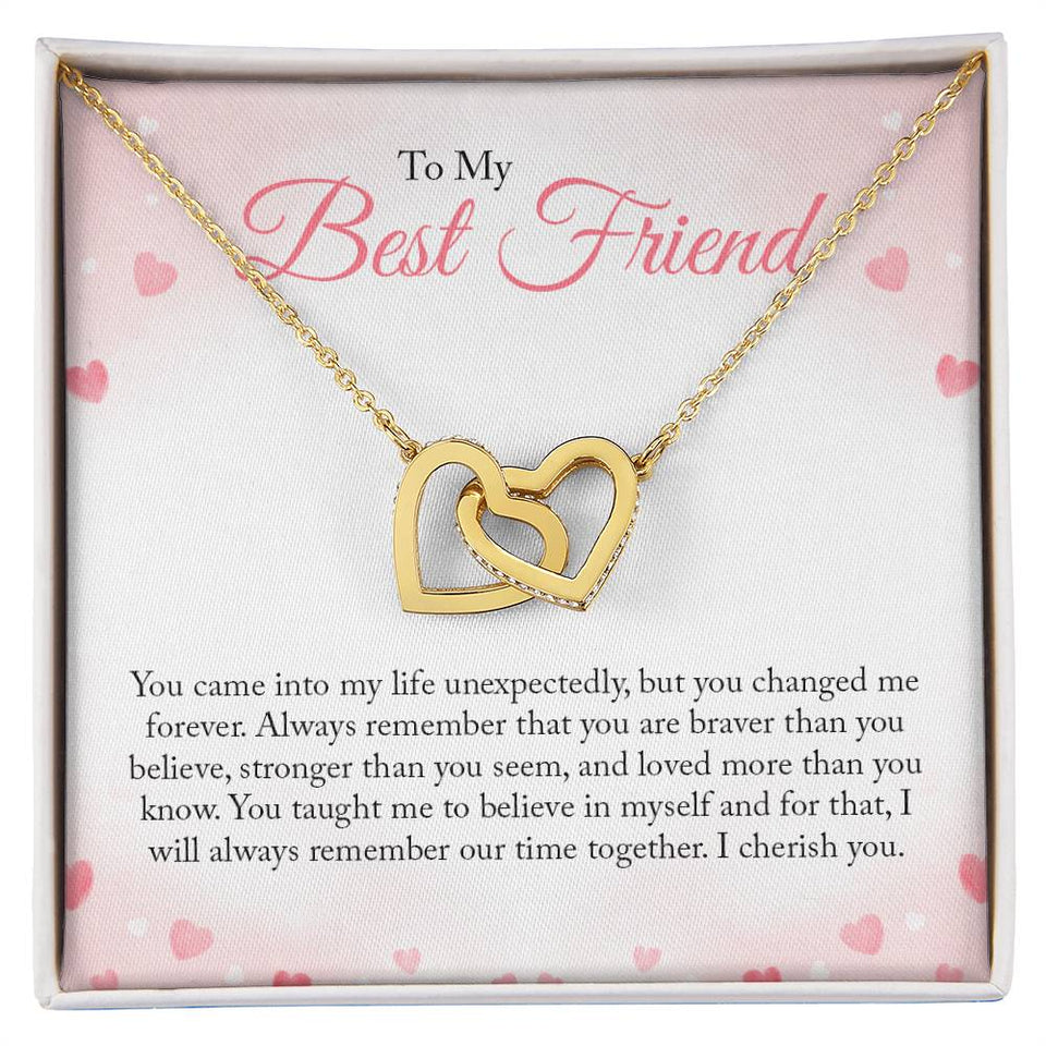 To my Bestie  Interlocking Hearts Necklace