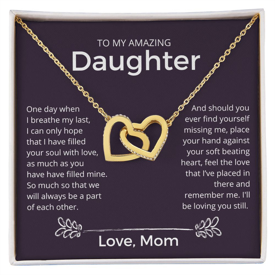 I'll Be Loving You Still - Interlocking Hearts Necklace For Daughter