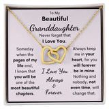 To My Beautiful Granddaughter Necklace, Someday When The Pages Of My Life End, Interlocking Hearts Necklace, Necklace for Granddaughter