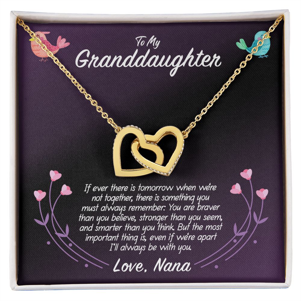 To My Granddaughter Love Nana Interlocking Hearts Necklace