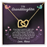 To My Granddaughter Love Nana Interlocking Hearts Necklace