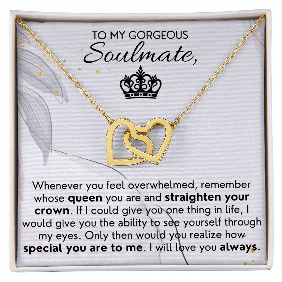 Straighten Your Crown - Interlocking Hearts Necklace For Wife