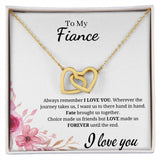 To My Fiance -  Interlocking Hearts - Till The End - White Card Gift For Mom, necklace For Wife, Gift For Mother's Day