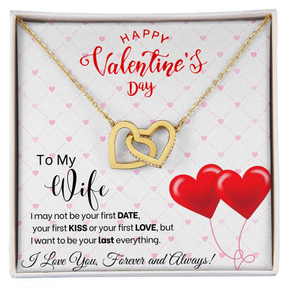 To My Wife - Interlocking Hearts Necklace - Red Balloons Gift For Mom, necklace For Wife, Gift For Mother's Day