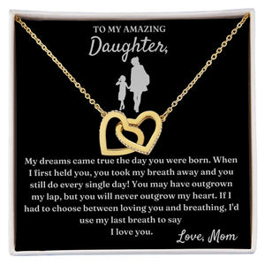 My Last Breath - Interlocking Hearts Necklace For Daughter