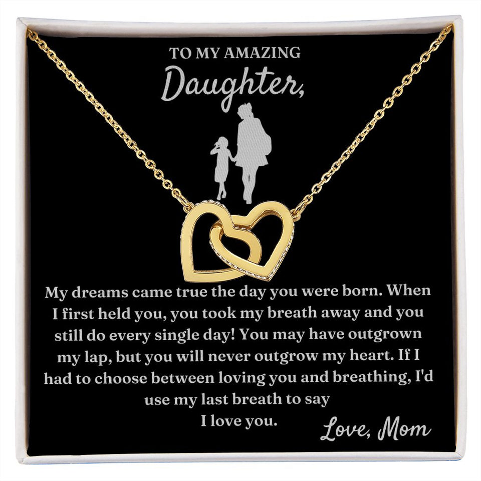 My Last Breath - Interlocking Hearts Necklace For Daughter