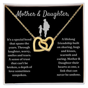 Special Bond That Spans The Years - Interlocking Hearts Necklace For Daughter