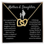 Special Bond That Spans The Years - Interlocking Hearts Necklace For Daughter