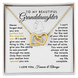 To My Beautiful Granddaughter Never Forget Interlocking Hearts Necklace