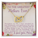 Greatest Mother Ever Interlocking Hearts Necklace