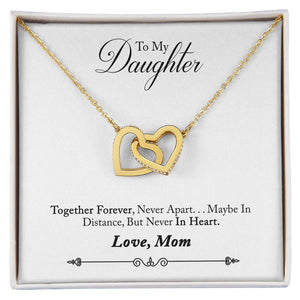 Daughter Together Forever Interlocking Hearts Necklace