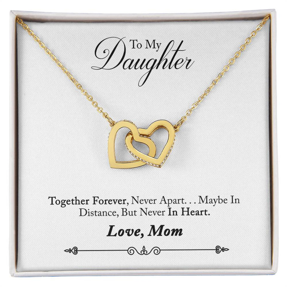 Daughter Together Forever Interlocking Hearts Necklace