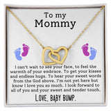 To My Mommy - I Can't Wait To See Your Face Interlocking Hearts Necklace - Perfect Gift for Expecting Mom