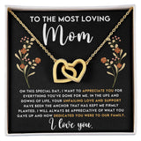 Mom Dedication Interlocking Hearts Necklace