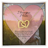 To Mom No Matter What Interlocking Hearts Necklace