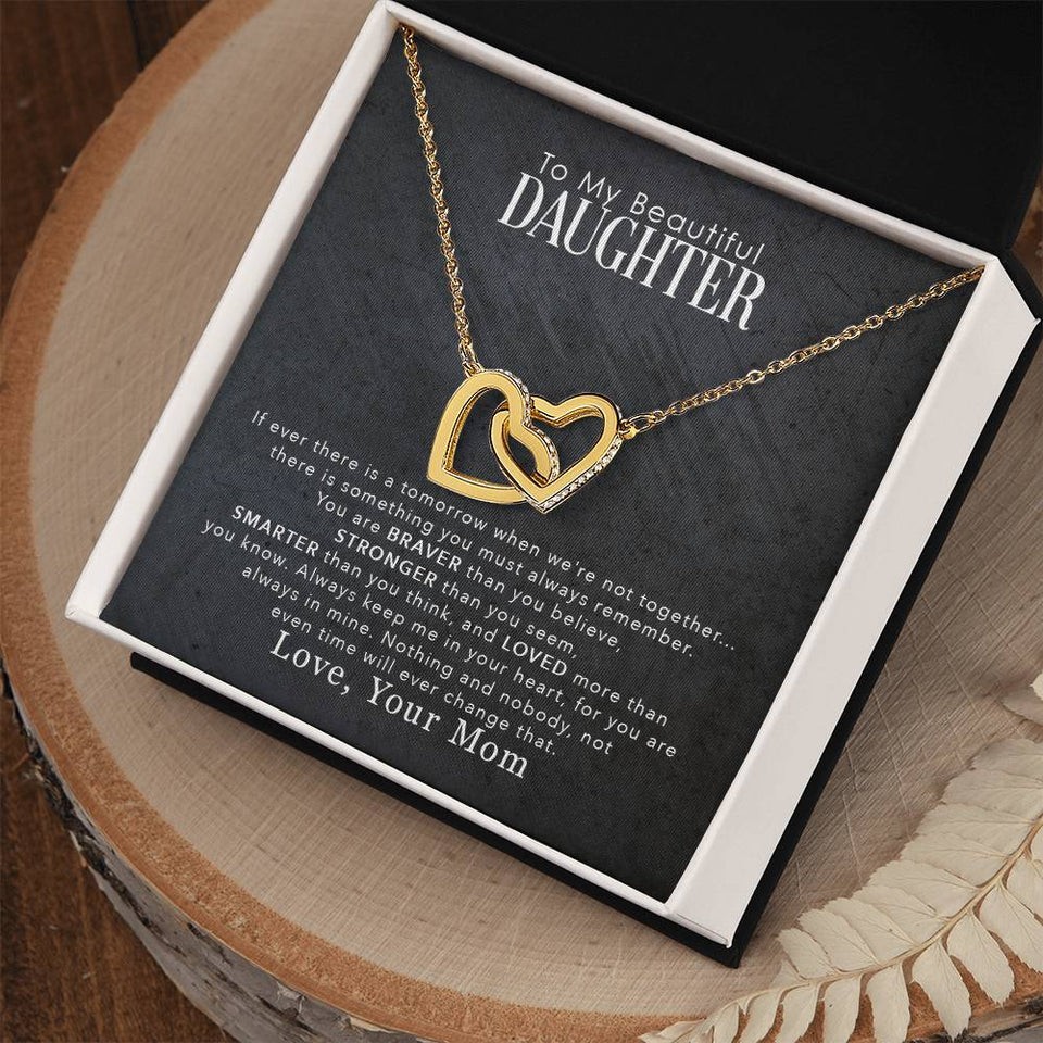 (selling-fast!) To My Daughter Love You More Than You Know  Interlocking Hearts Necklace