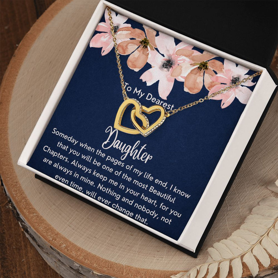 To My Dearest Daughter necklace - Interlocking Hearts Necklace