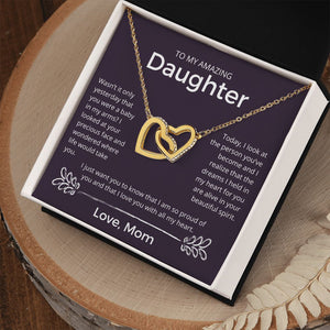 The Dreams I Held In My Heart - Interlocking Hearts Necklace For Daughter