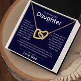 Even On The Hardest Days - Interlocking Hearts Necklace For Daughter