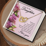 Daughter Proud Interlocking Hearts Necklace