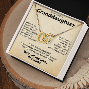 Necklace for Granddaughter - Heart Holds You, With all my love, Grandma - Gift for Granddaughter, Interlocking Hearts Necklace