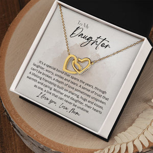 To My Daughter From Mom Interlocking Hearts Necklace Gift For Mom, necklace For Wife, Gift For Mother's Day