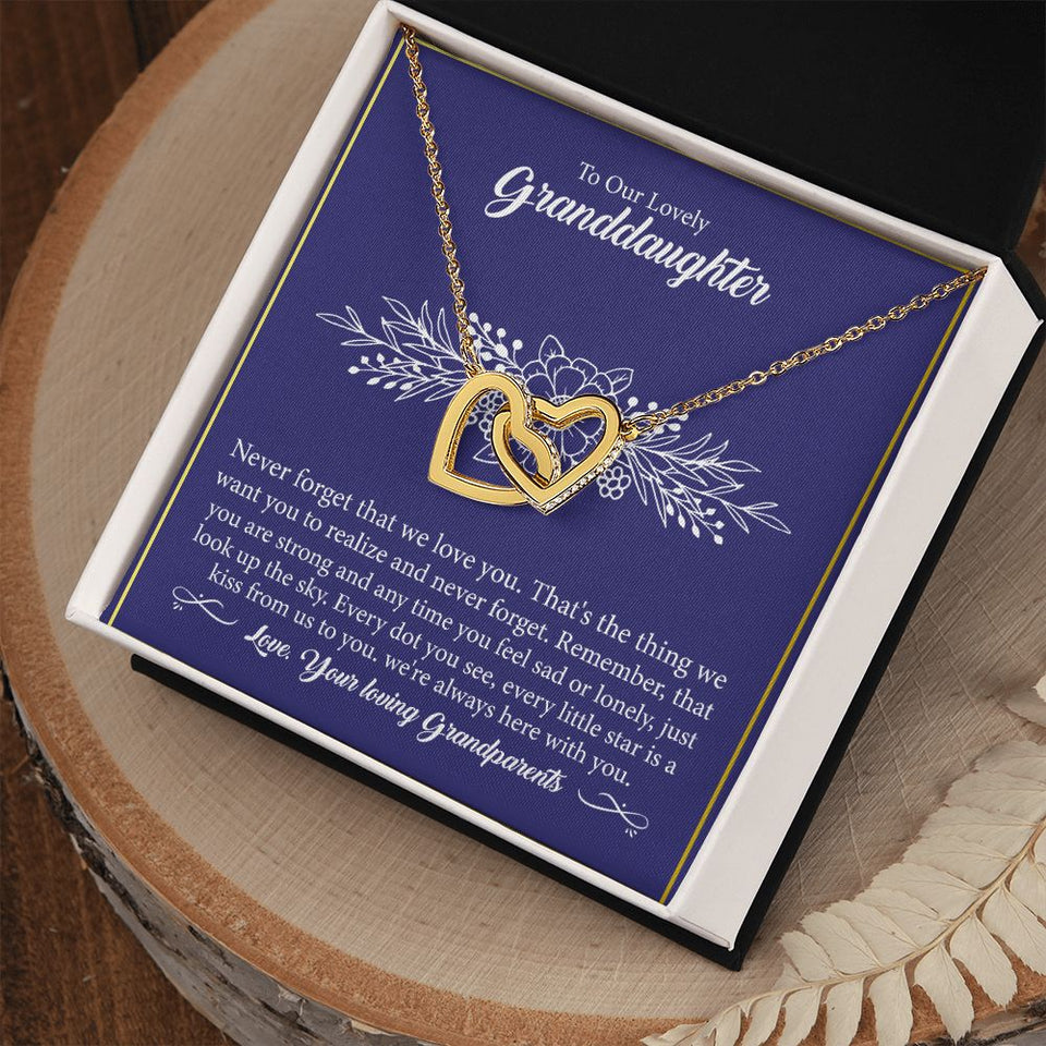 To Our Lovely Granddaughter - Interlocking Hearts Necklace
