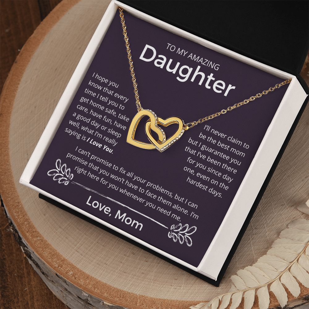 Whenever You Need Me - Interlocking Hearts Necklace For Daughter