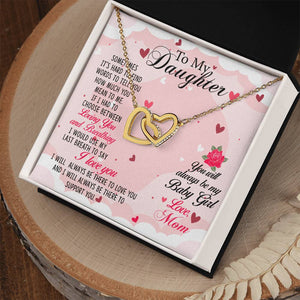 Daughter Always My Baby Girl Interlocking Hearts Necklace