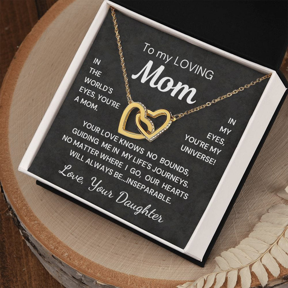 Gift for Mom from Daughter Inseparable Hearts Interlocking Hearts Necklace