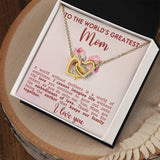 World's Greatest Mom Interlocking Hearts Necklace