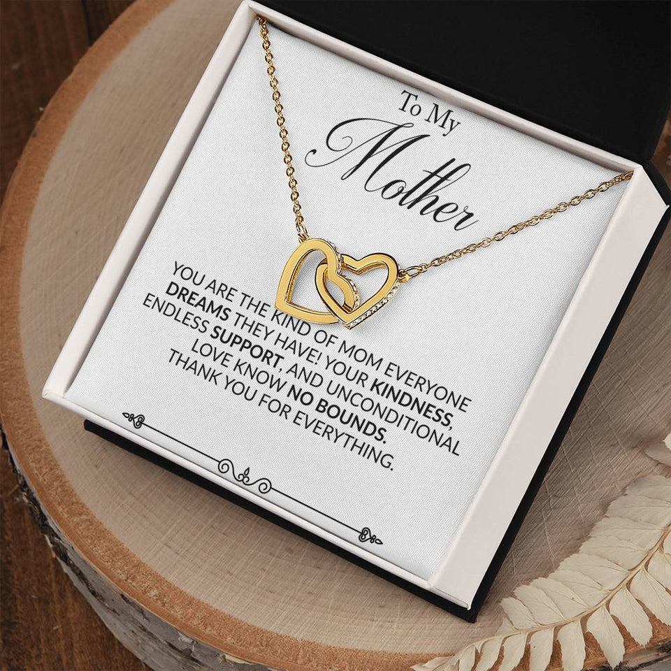To My Mother Personalized Name Interlocking Hearts Necklace