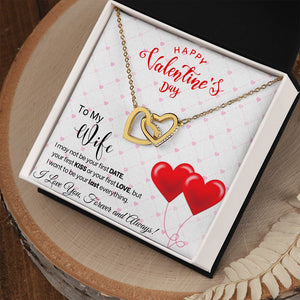 To My Wife - Interlocking Hearts Necklace - Red Balloons Gift For Mom, necklace For Wife, Gift For Mother's Day