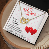 To My Wife - Interlocking Hearts Necklace - Red Balloons Gift For Mom, necklace For Wife, Gift For Mother's Day