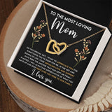 Mom Dedication Interlocking Hearts Necklace