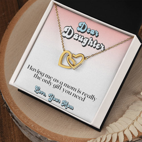 Interlocking Hearts Necklace for Daughter