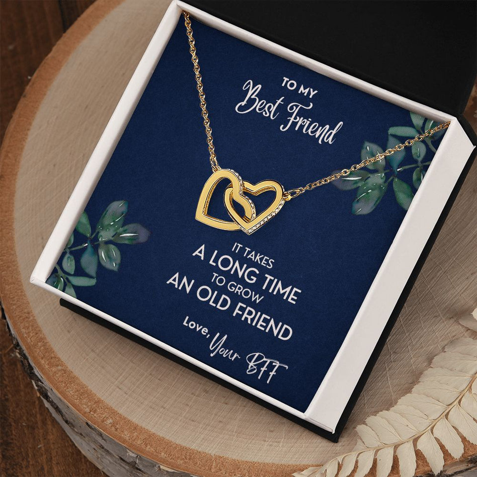 It Takes A Long Time To Grow An Old Friend - Interlocking Hearts Necklace