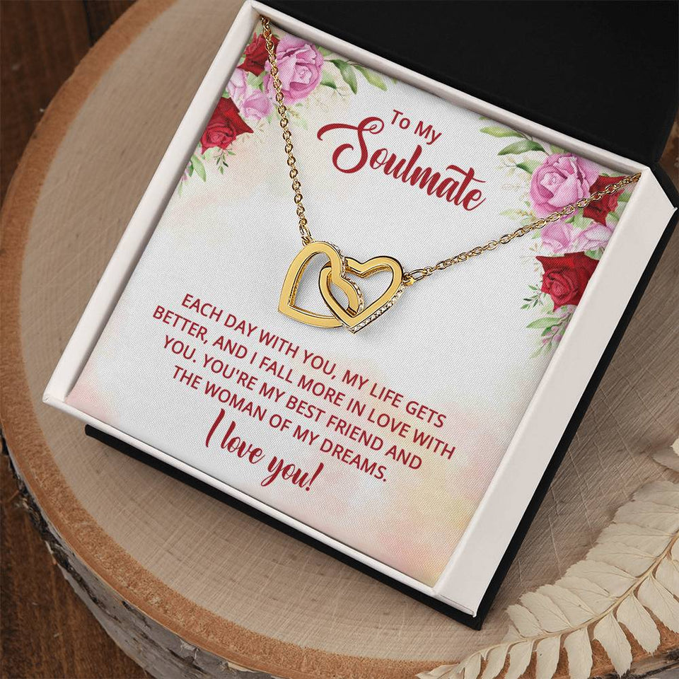 Soulmate Best Friend Interlocking Hearts Necklace